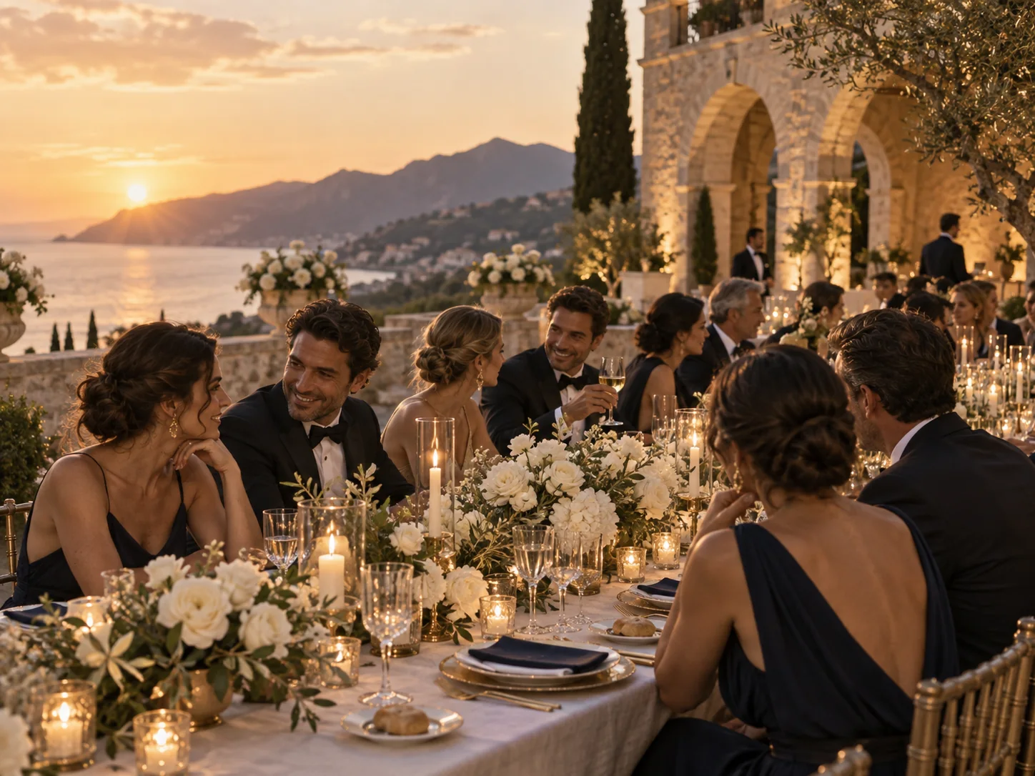 Ricevimento di matrimonio elegante in una villa italiana