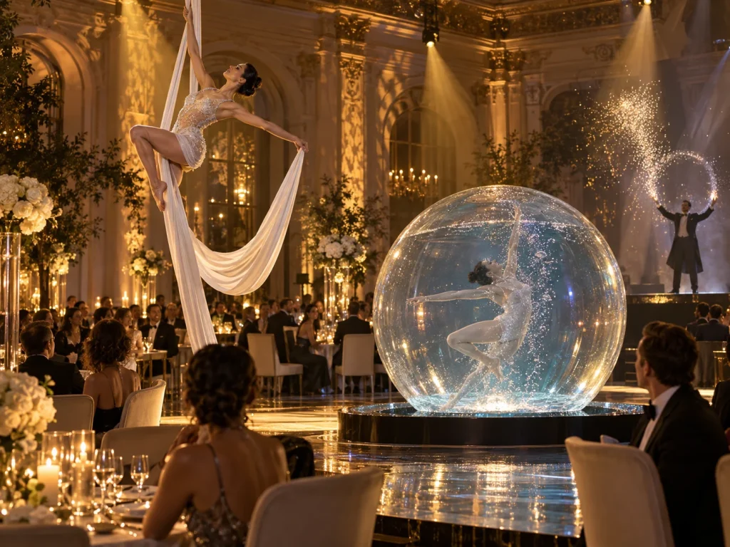 Spettacoli eleganti per eventi con performance visuali